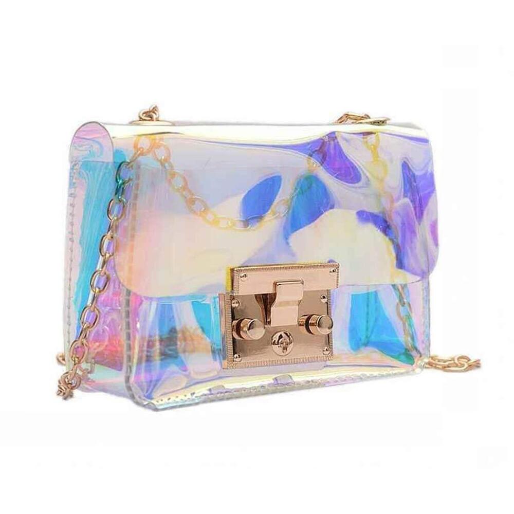 5783 Holographic Clear Purse Crossover Shoulder Messenger Bag Laser Sling